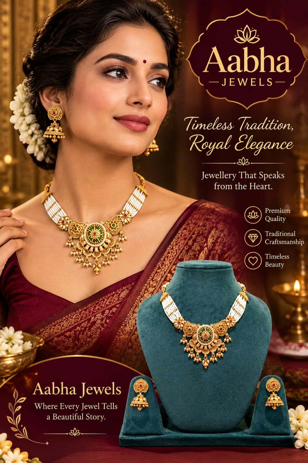 Pearl Haar Bridal Set