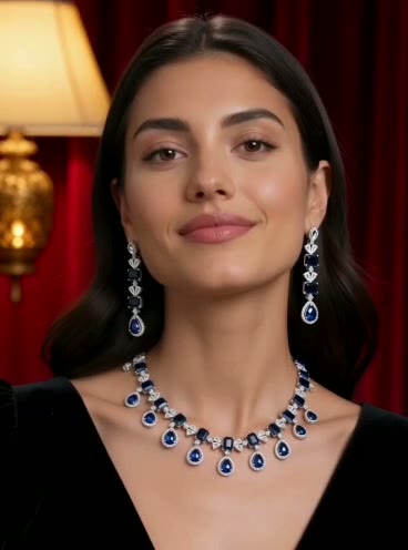 Blue Stone Necklace Set