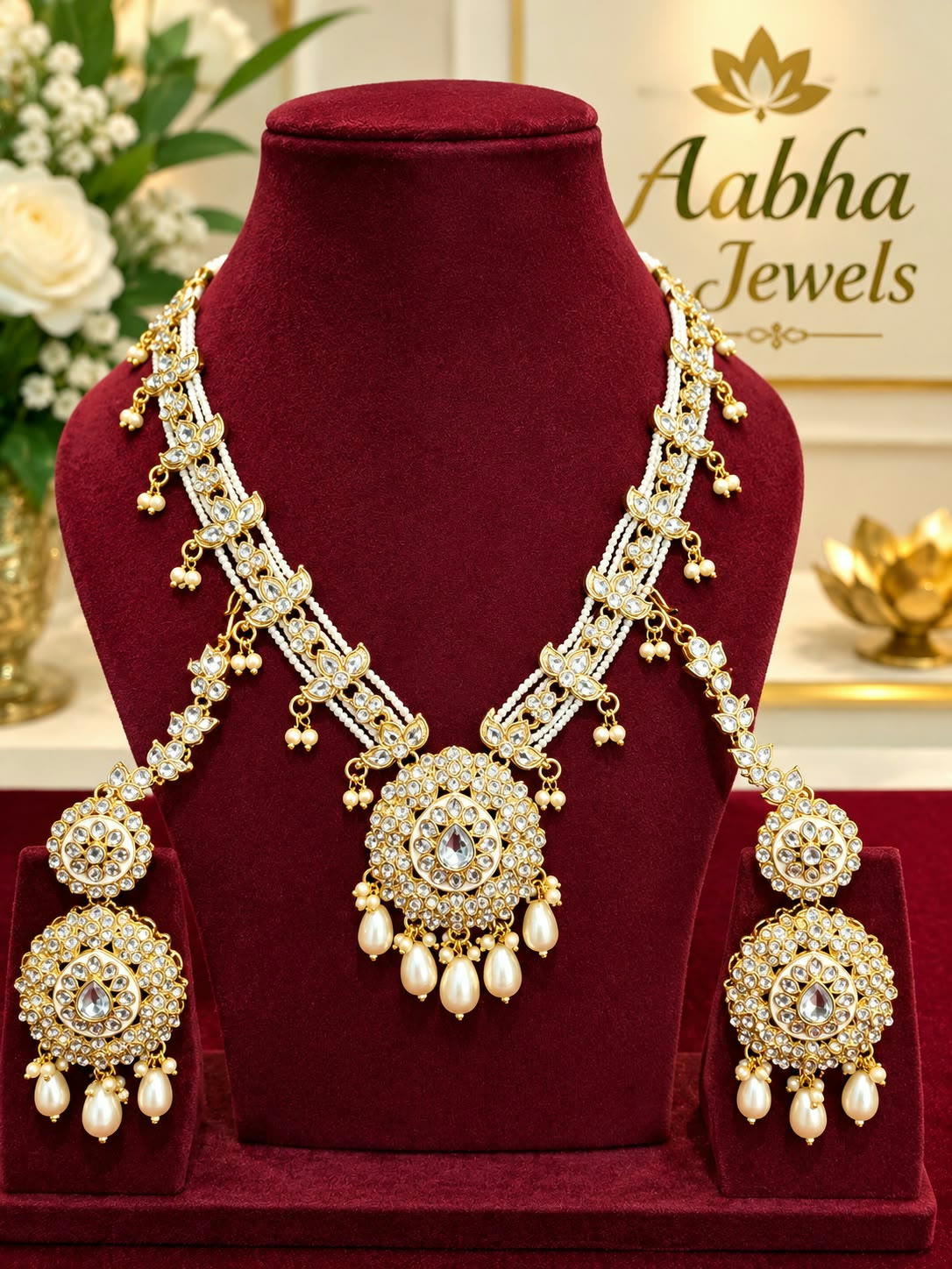 Kundan Pearl Drop Set